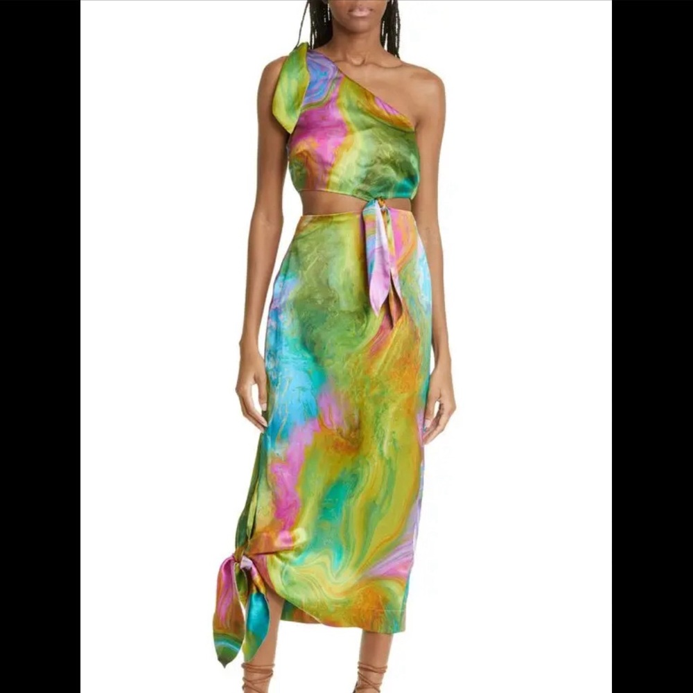 Alemais Irving Knot Midi Dress In Multi